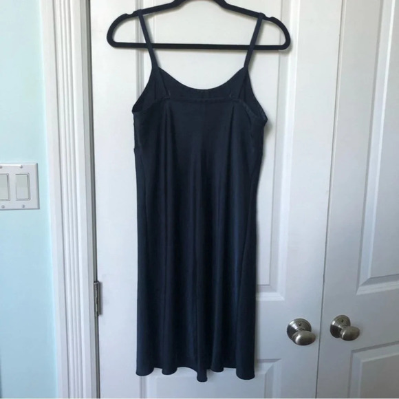 Vintage M&S St. Michael Blue Satin Floral Embroidered Slip Dress Nightie - Picture 3 of 6